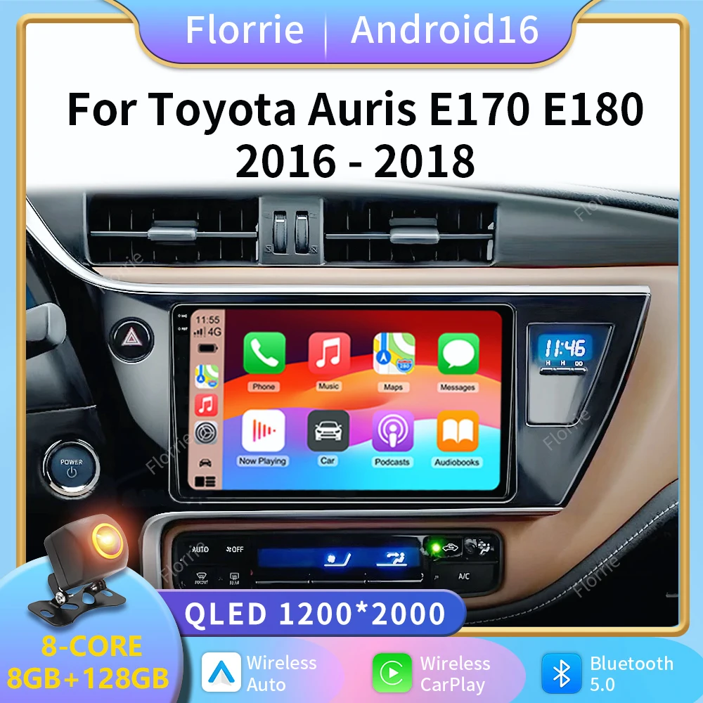 Ainavi Car Radio For Toyota Auris 2016 2017 2018 Corolla Altis Hybrid E170 E180 Carplay Android Auto Multimedia Player Stereo 4G
