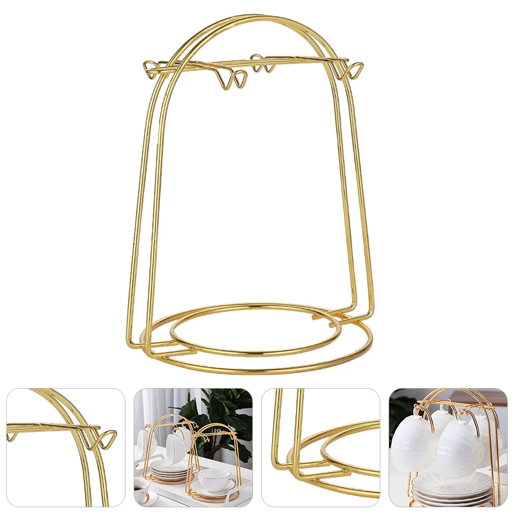

1 pc Glass Rack Kitchen Home Storage Stand Metal Drainer Rack Cup Water Drainer -Resistant Cup Organizer