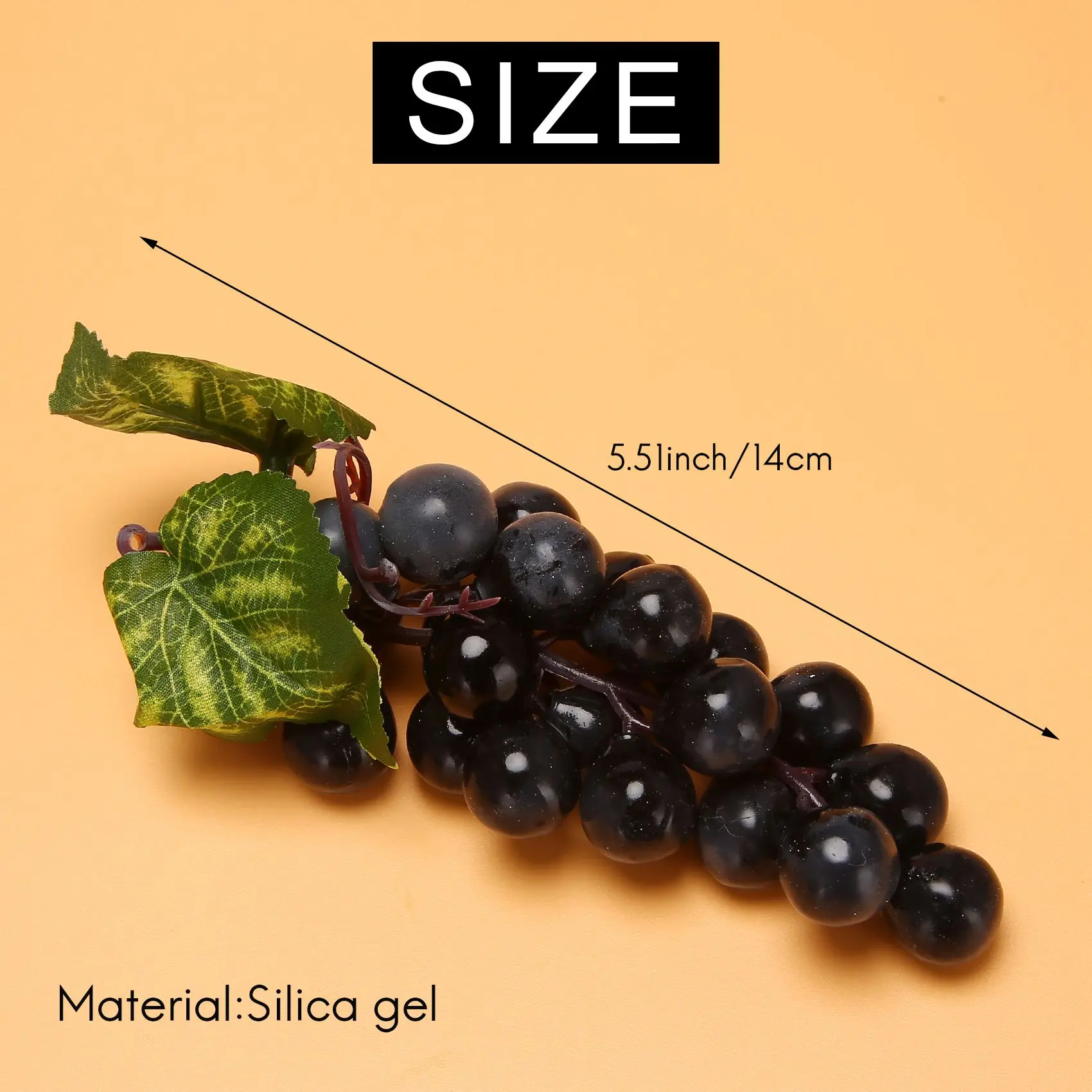 RIRI 10 مجموعات من العنب الأسود الاصطناعي من الفاكهة المزيفة للمنزل والمطبخ وحفلات الزفاف والتصوير الفوتوغرافي