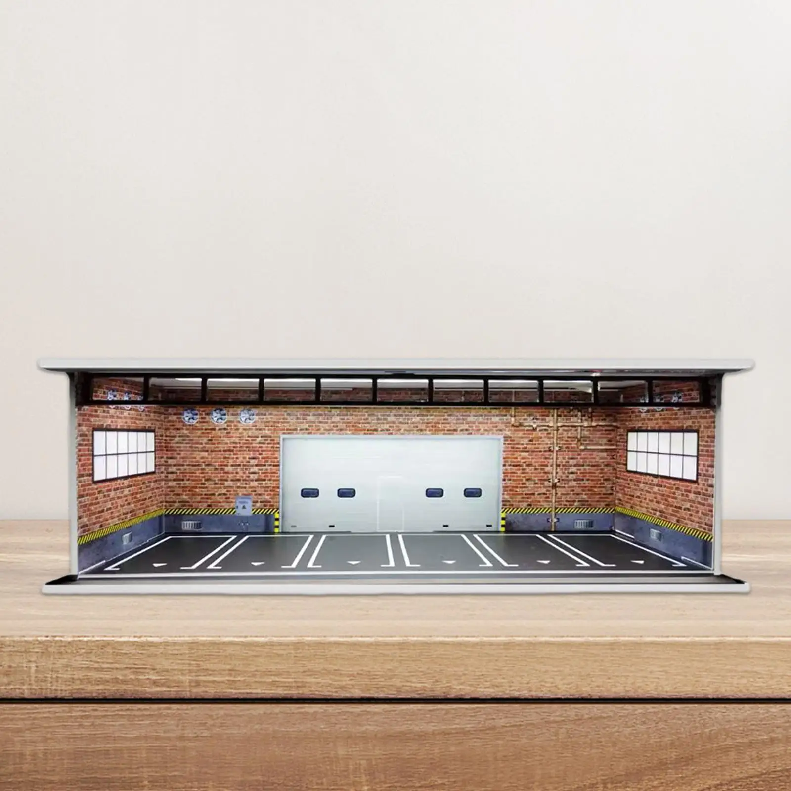 Backdrop de vitrine de estacionamento, veículo protetor, vitrine de garagem para figuras de ação, modelo mini bonecas, layout de carros, escala 1:64