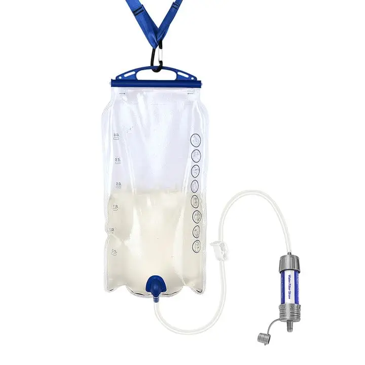 

3.0L Gravity Water Filter, Hanging Bag, Purifier Straw, Outdoor System, Camping/Travel