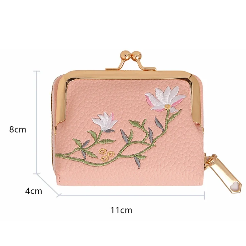 Portefeuilles floraux pour femmes, porte-monnaie à loquet court, poignées portables, sac d'argent amovible, grande capacité, porte-cartes de visite en cuir PU, vente en gros