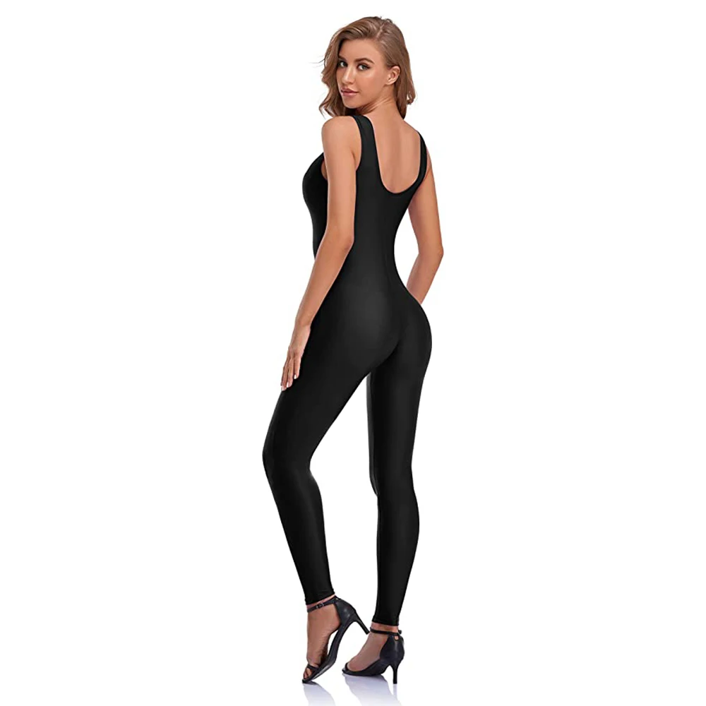 Débardeur en Spandex pour femmes adultes, vêtements d'entraînement de danse sans manches, Costumes de Ballet, combinaison de gymnastique, combinaison à col rond