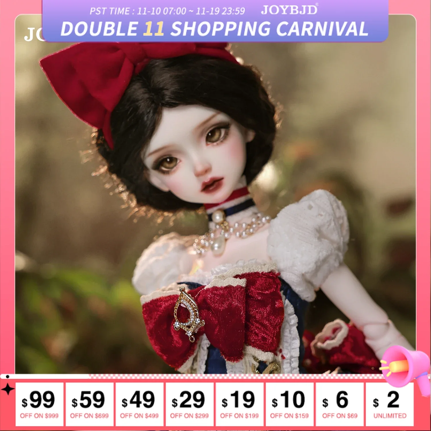 

Joybjd Beeno A Bjd Doll 1/4 Full Set with Garnet Body Fairy Tale Style Princess for Female Ball Jointed Doll Bjd Dolls