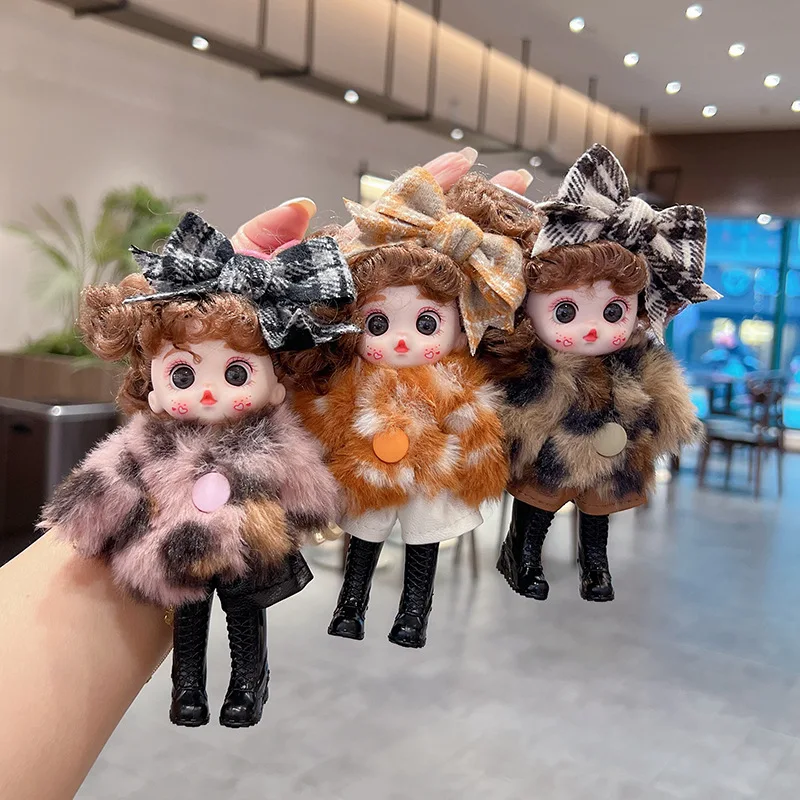 

Модная мини-кукла Лоли с леопардовым принтом, милая кукла-принцесса для девочек, изысканный брелок, подвеска для рюкзака куклы BJD 1/12, подарок на день рождения