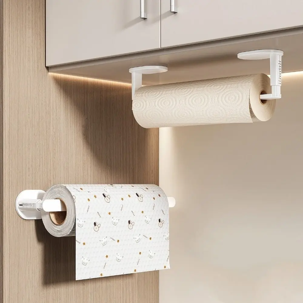 2Pcs Durable Magnetic Paper Towel Holder Stable Creative Cling Film Storage Rack Space Saving Drill-Free Hat Storage Holder Home