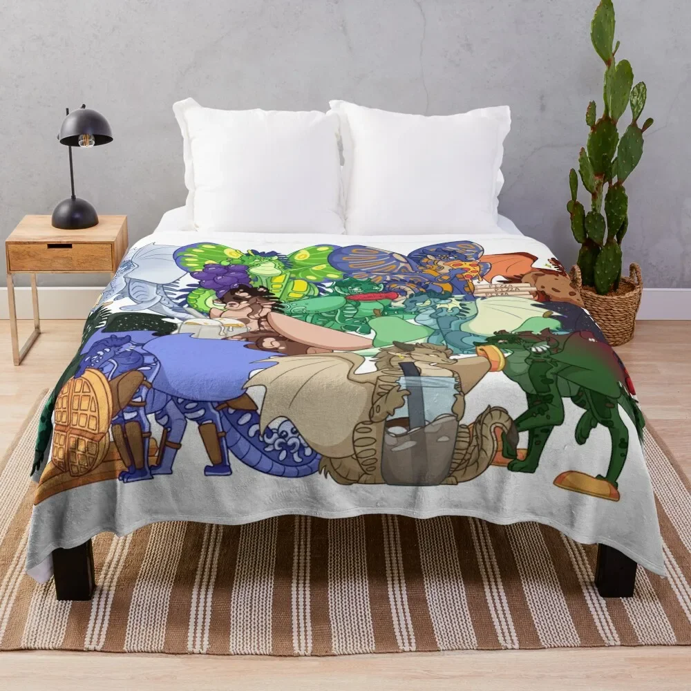 

Wings of fire with Food 3 Throw Blanket anime Nap Blankets