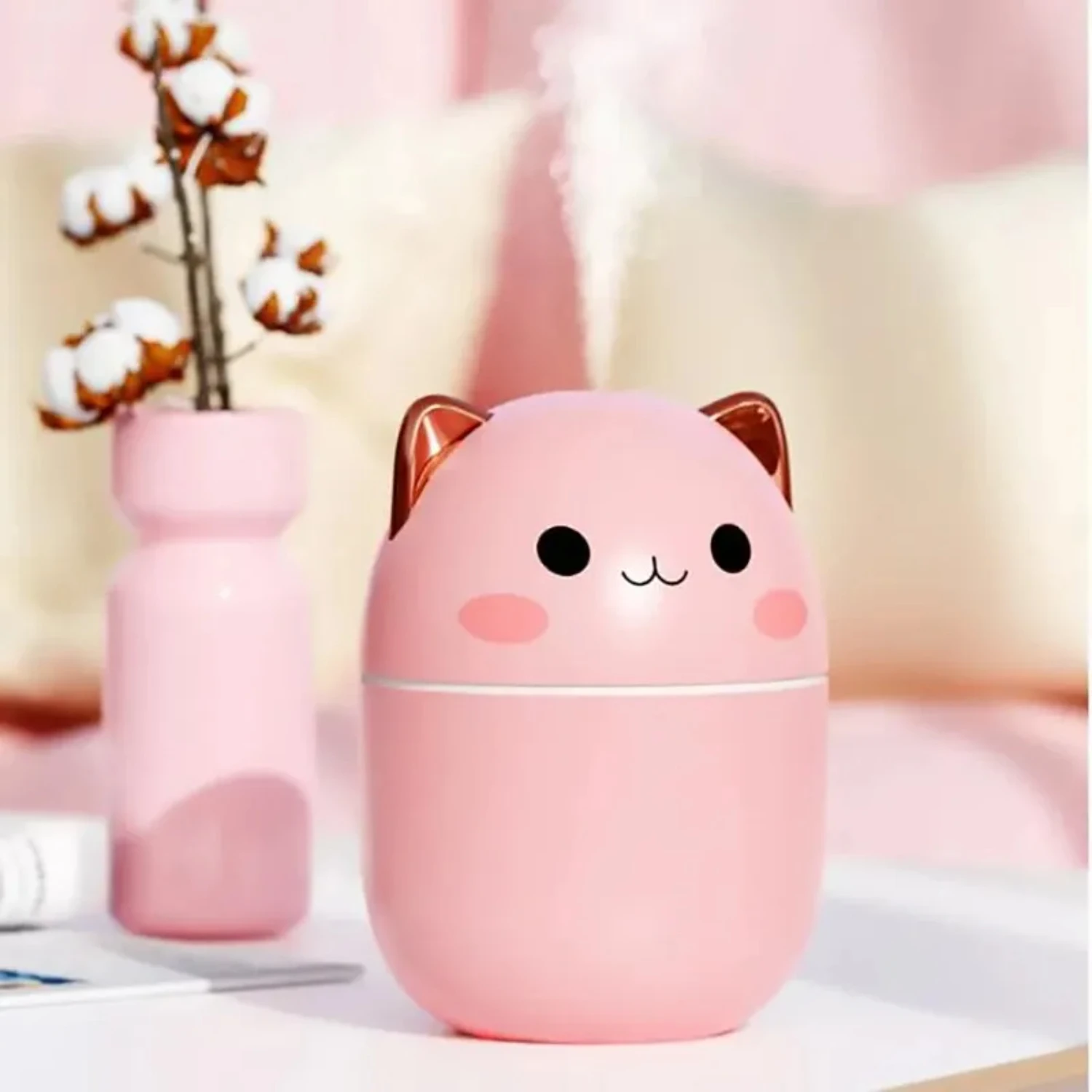 Mini Cute Portable Kitten Aromatherapy Essential Oil Diffuser - Quiet and Relaxing Atmosphere Air Purifier - Perfect for Creatin