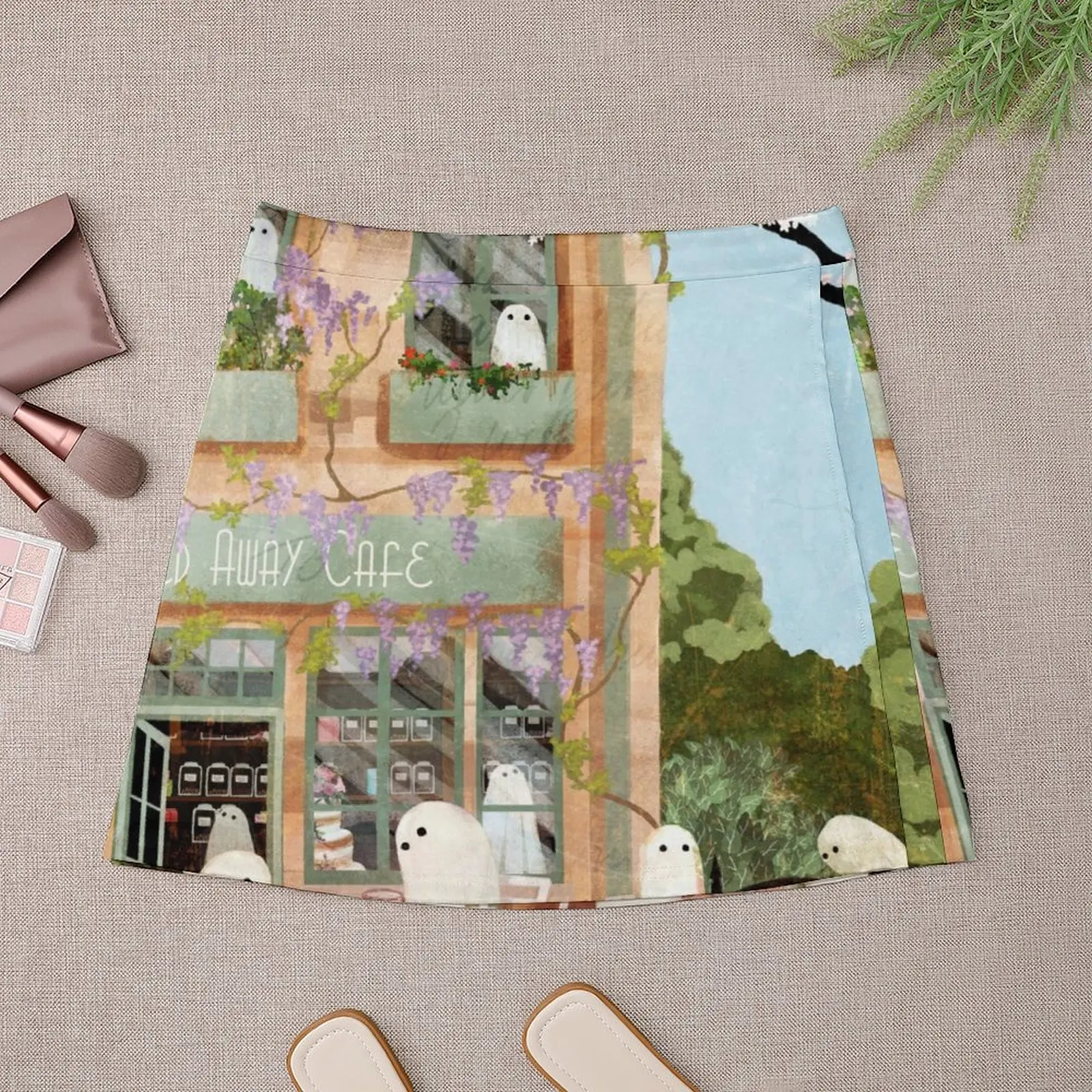 Rok Mini Kafe Hantu Rok Sederhana untuk Set Rok Wanita Rok Pakaian Kawaii Jepang