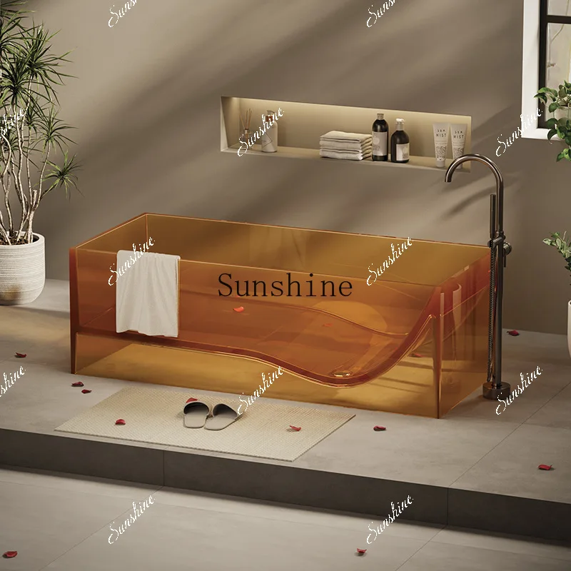 

Трансграничная поставка Ванна из прозрачной смолы Независимая интегрированная квадратная ванна Проект отеля Интернет-знаменитости ColorY