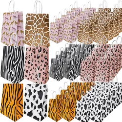 5/10/20/30/40/50pcs Jungle Safari Paper Gift Bags with Handles Zoo Animal Treat Bags Kids Jungle Animal Party Favors Supplies
