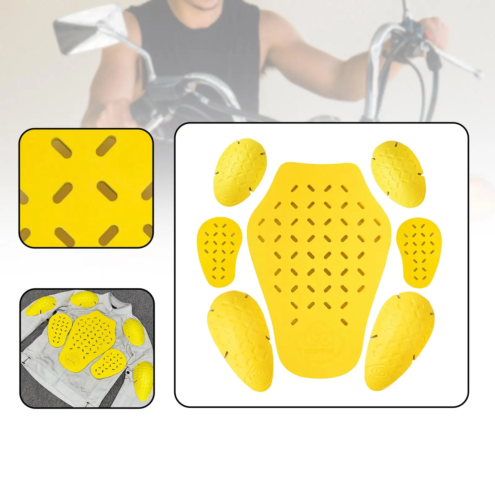 

7Pcs Motorcycle Riding Protective Gear Accessories Replacement EVA Riding Gear Chest Back and Elbow Pads for Adults Women Men