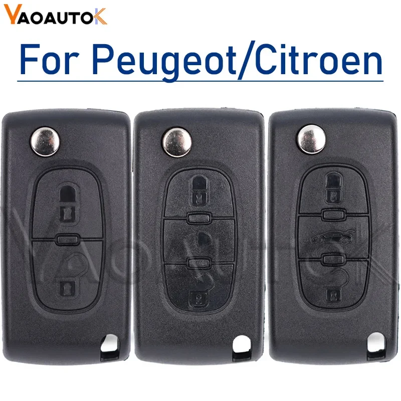 Remote Key Case Cover For Peugeot 207 307 308 407 607 807 For Citroen C2 C3 C4 C5 C6 Flip Folding Car Key Shell 2/3/4 Buttons