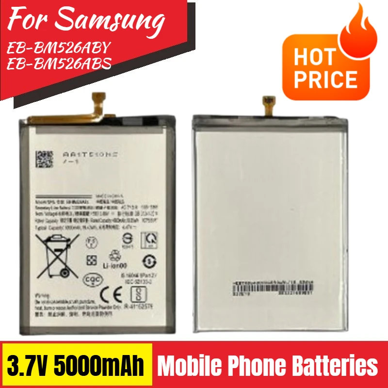 

3.7V 5000mAh EB-BM526ABY EB-BM526ABS Battery for Samsung Galaxy M23/F23 5G M56 M52 5G M53 5G A73 Phone Brand-New High Quality