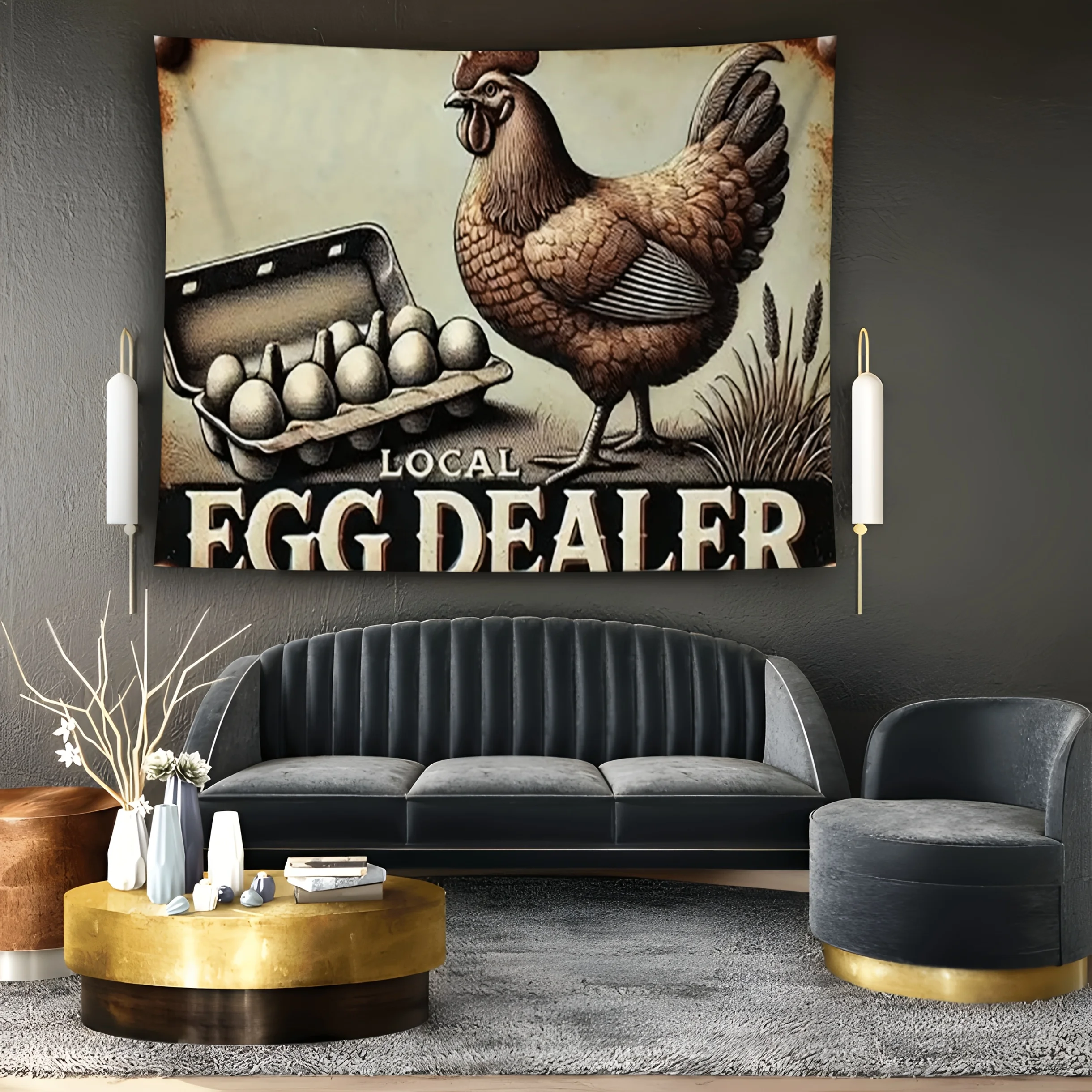Ranch and Chicken House Theme Digital printing polyester wall hanging tapestry decorative Living room bedrooms background gift