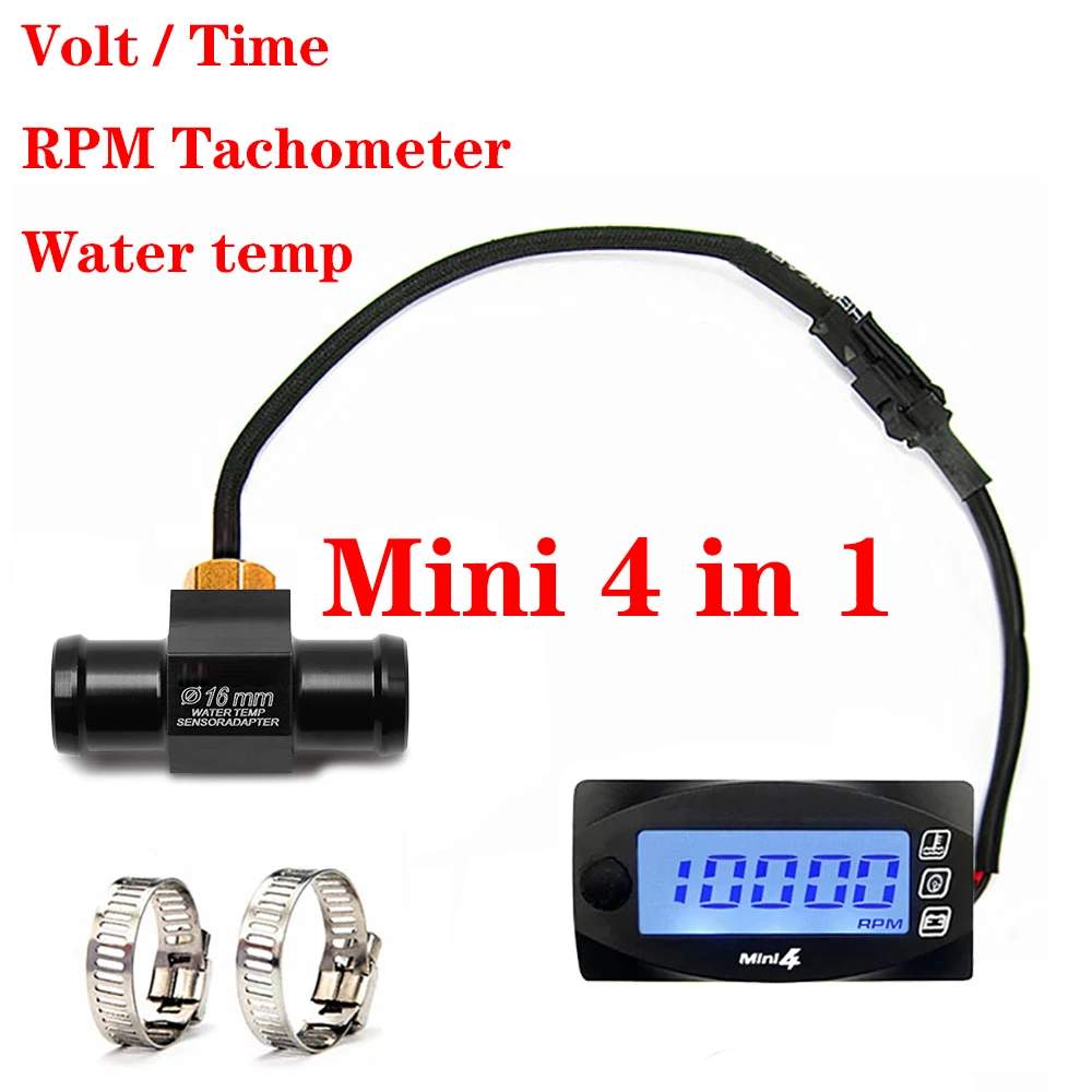 KAIUVE Motorcycle Water Temperature Gauge Mini Meter Moto Universal Thermometer For CB500X NMAX125 XMAX250 300 NMAX CB 400