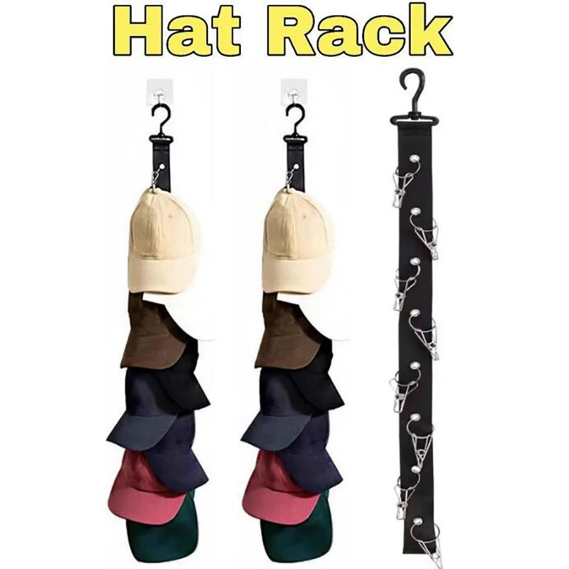 

8-Clip Wall Storage Hat Hanging Tool Underwear Drying Rack Bedroom Wardrobe Duck Tongue Cap Storage Hook Rack