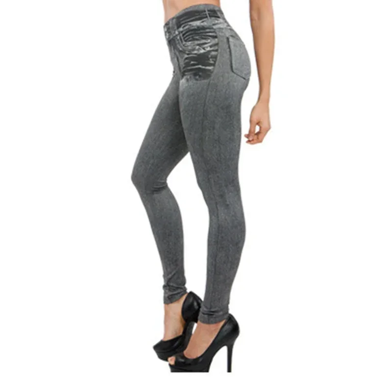 Women Thin Jeans Leggings with Pocket High Waist Slim Fit Denim Pants Trousers jeans  Pencil Pants  Slight Strech