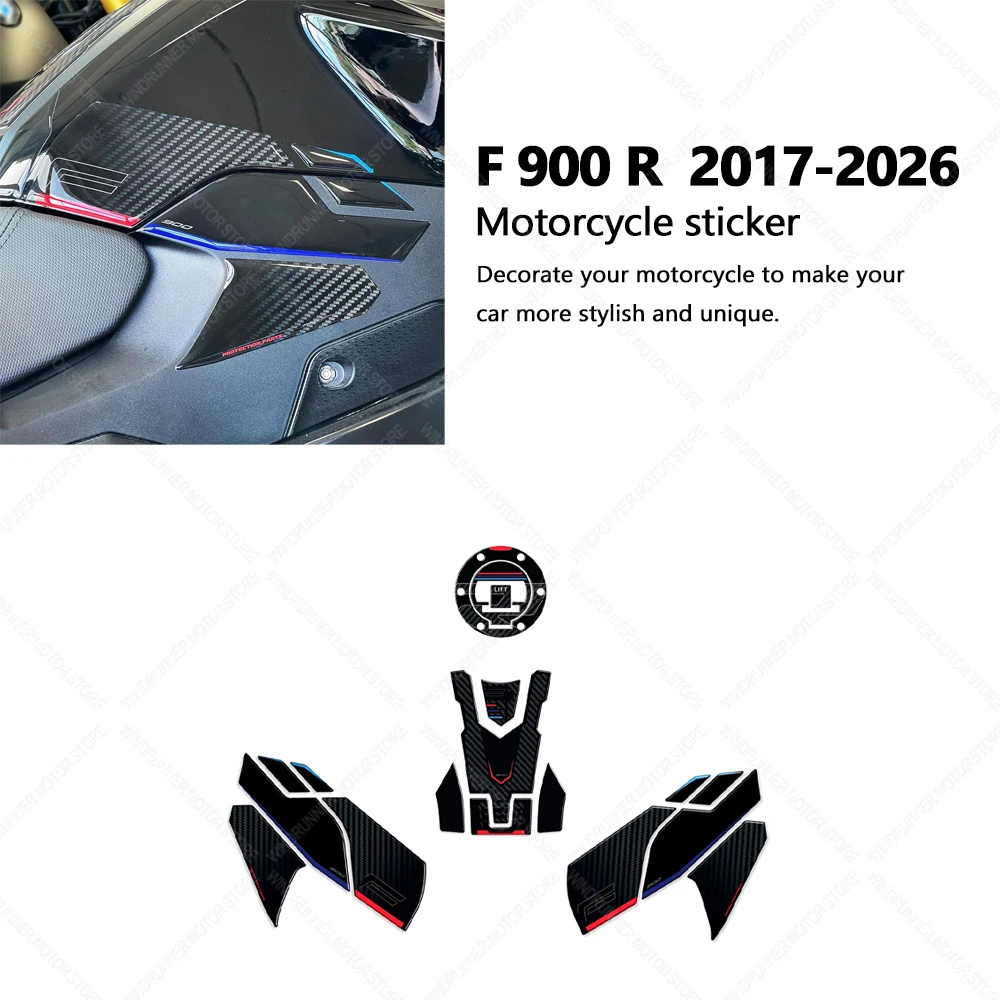 

Для F 900R f900r 2017-2026 3D наклейка на бак мотоцикла, наклейки на бензобак, устойчивая к царапинам защитная наклейка, полный комплект