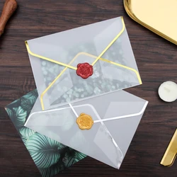 10pcs/lot Custom Sulfuric Transparent Envelope Hot Stamping Printing Paper Acid Paper Letter Wedding Invitation Envelope