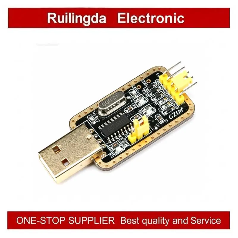 Gold CH340G USB to TTL USB Serial Module for STC Programming Download Line Cable for Electronics DIY Projects