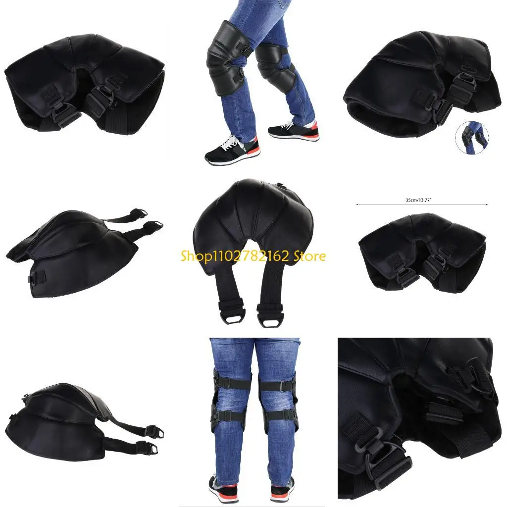 

547B 2Pcs Adjustable Knee Pads Windproof Leg Guards Mats Motorcycle Riding Warm Pads