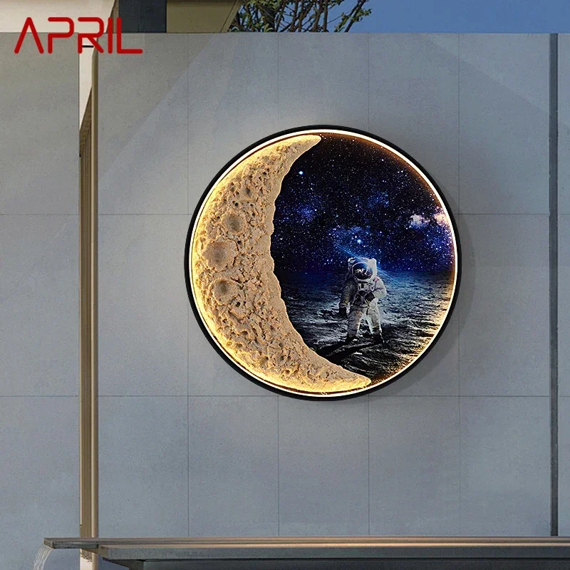 

APRIL Outdoor Mural Lamp outer space 1 Meter Diameter Circular Landscape Waterproof Mural Villa Courtyard Decoration Painting