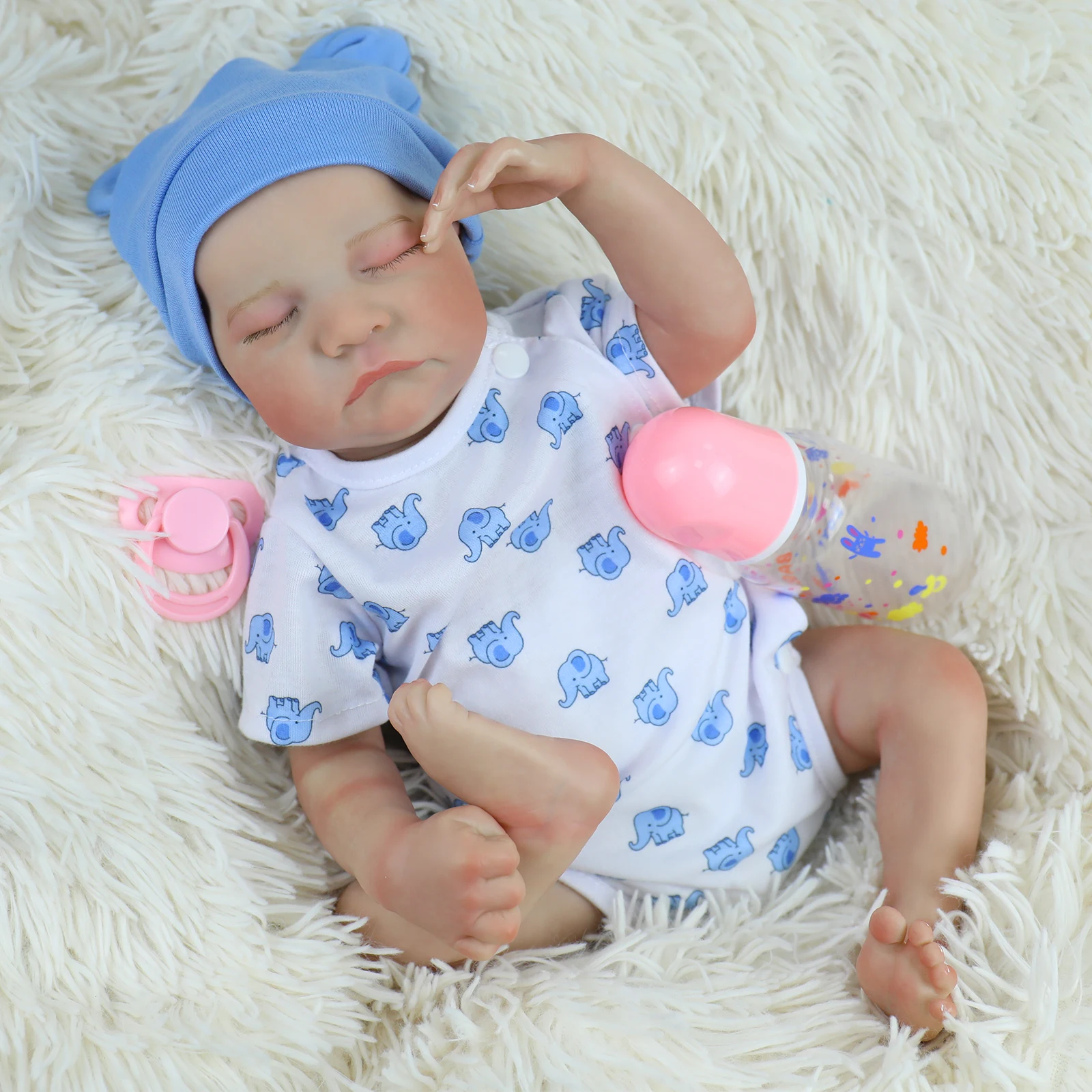 Lifereborn Bambole Reborn realistiche da 19 pollici Vinile morbido Giocattolo neonato realistico fatto a mano per regali di Natale per ragazze per bambini