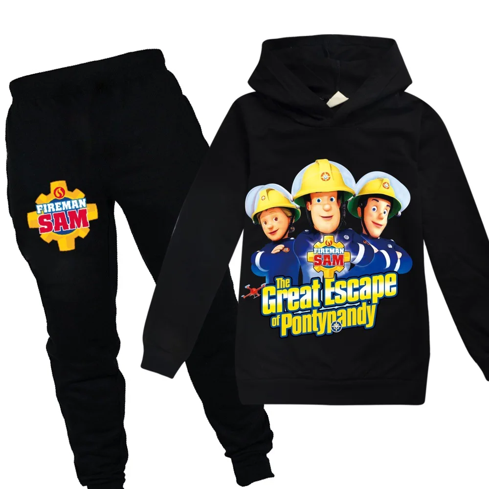 

Fireman Sam Clothing Set Kids Hoodies Jogger Pants Tracksuit Girls Jacket with Hooded Tops Children Coat Baby Boys Streetwear