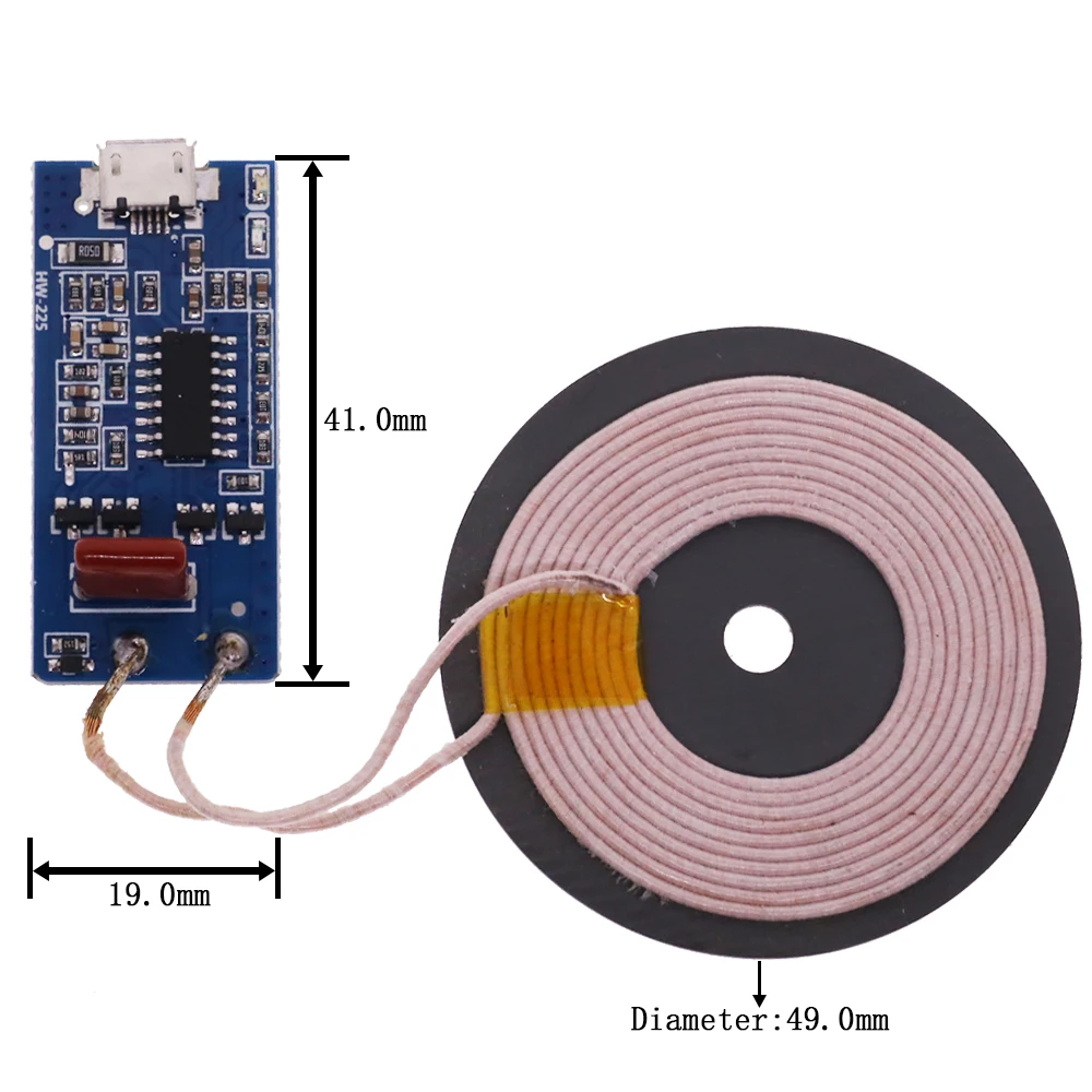 5V 1A Wireless Power Supply Charging Micro USB Coil 5W Charger Transmitter Universal Quick Charge DIY Kit