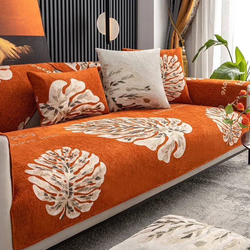 New Black Sofa Cushion Couch Cover Pastoral Style Four Seasons Universal Non-slip Fabric Sofa Cover Towel