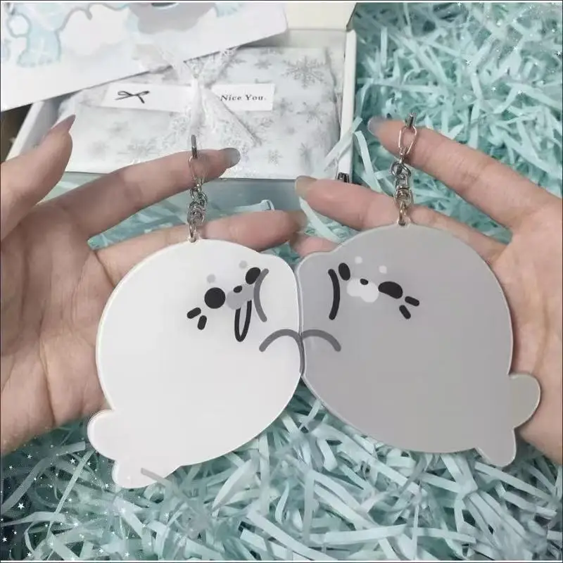New#1Pair Cartoon Little Seal Acrylic Keychain Cute Creative Pendant Girlfriend Couple Cartoon Backpack Pendant Gift