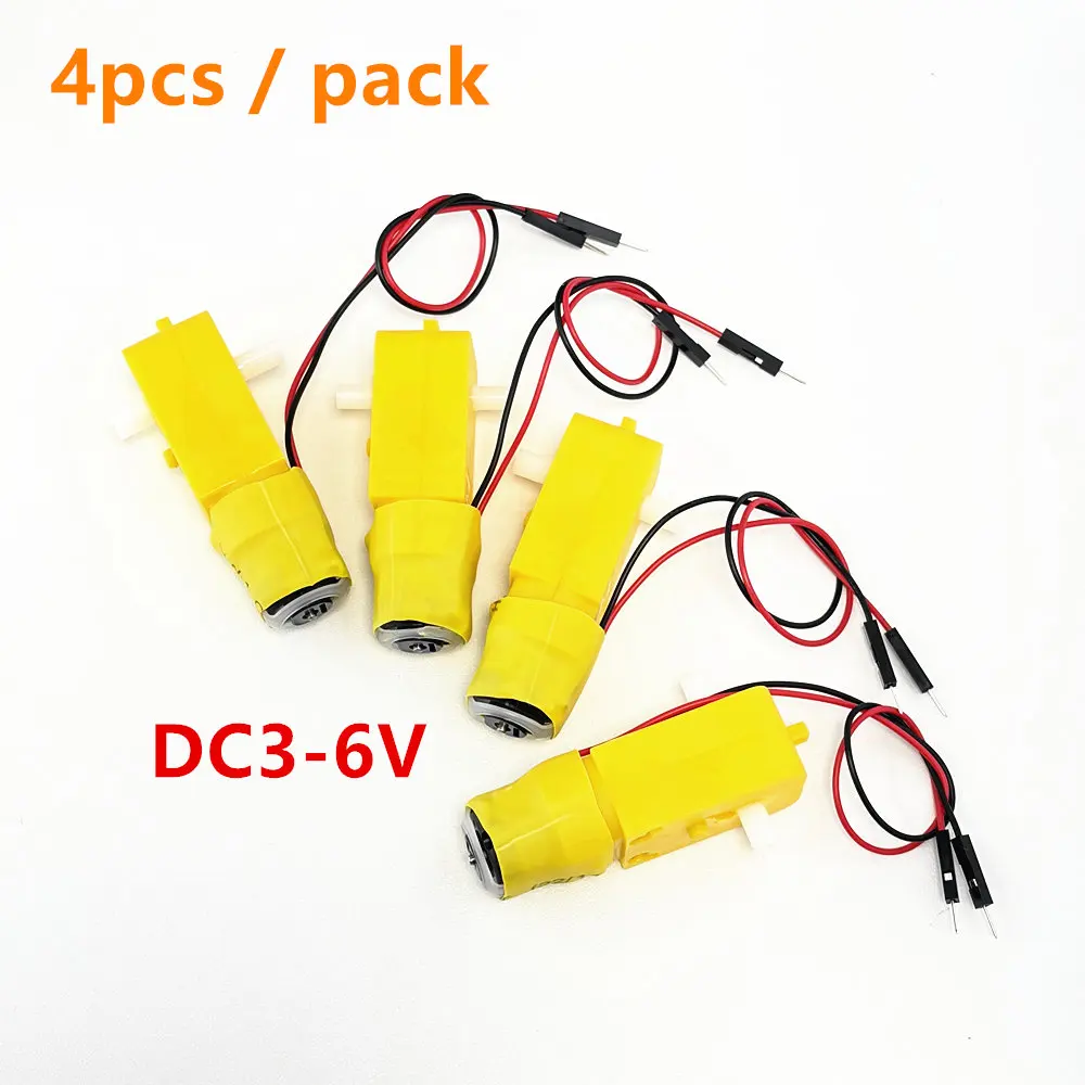 4pcs TT Motor Electric Motor DC 3V-6V Dual Shaft Geared Motor Gearbox Engine Motor for Smart Car Robot Toys Cars Chassis Models