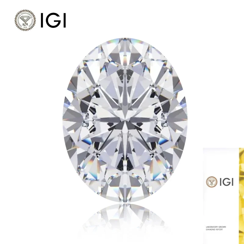 

Oval IGI Lab-Grown Diamonds, 1 Carat, 2 Carat, 3 Carat, E Color, VS1, IGI Certification