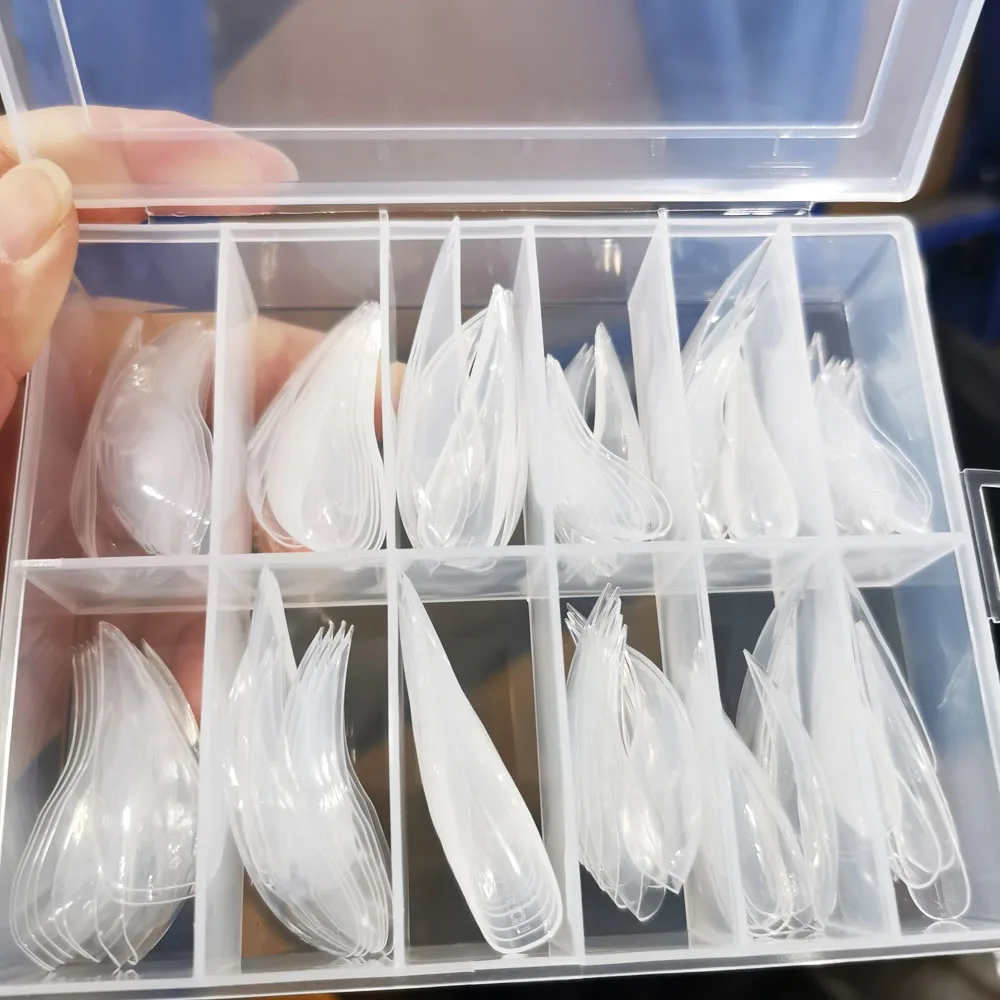 120 Uds. Forma de uña 3D con garra de águila/garra de gato para extensión de polvo acrílico de aguja curvo/Molde de uñas de Gel de construcción forma de uña de cobertura completa