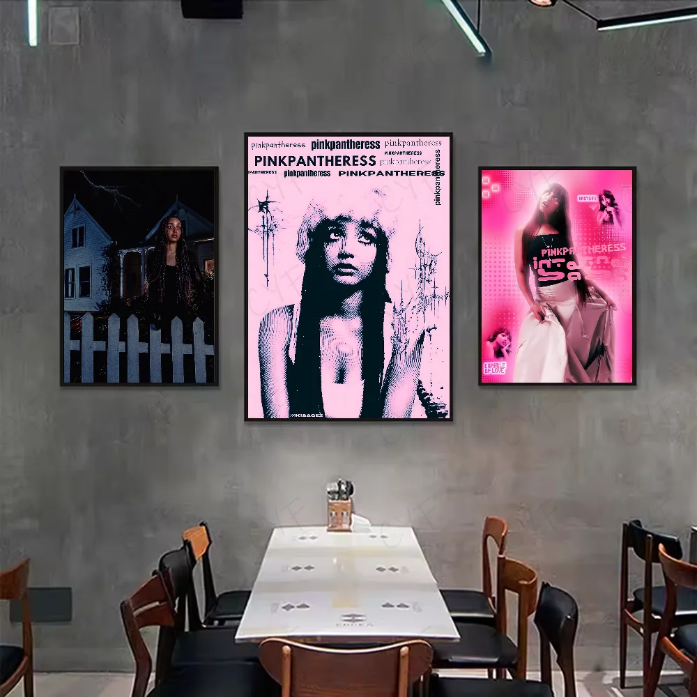 ملصق مغني النمر الوردي عالي الدقة جدار لاصق مقاوم للماء لغرفة المعيشة المنزلية وغرفة النوم والديكور الجمالي