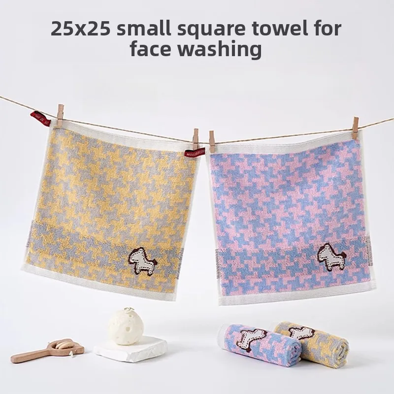 Mini 25x25 cm Pure Cotton Washcloth Kids Face Towel Small Handkerchief for Baby Toddler Bath Kitchen Soft Absorbent