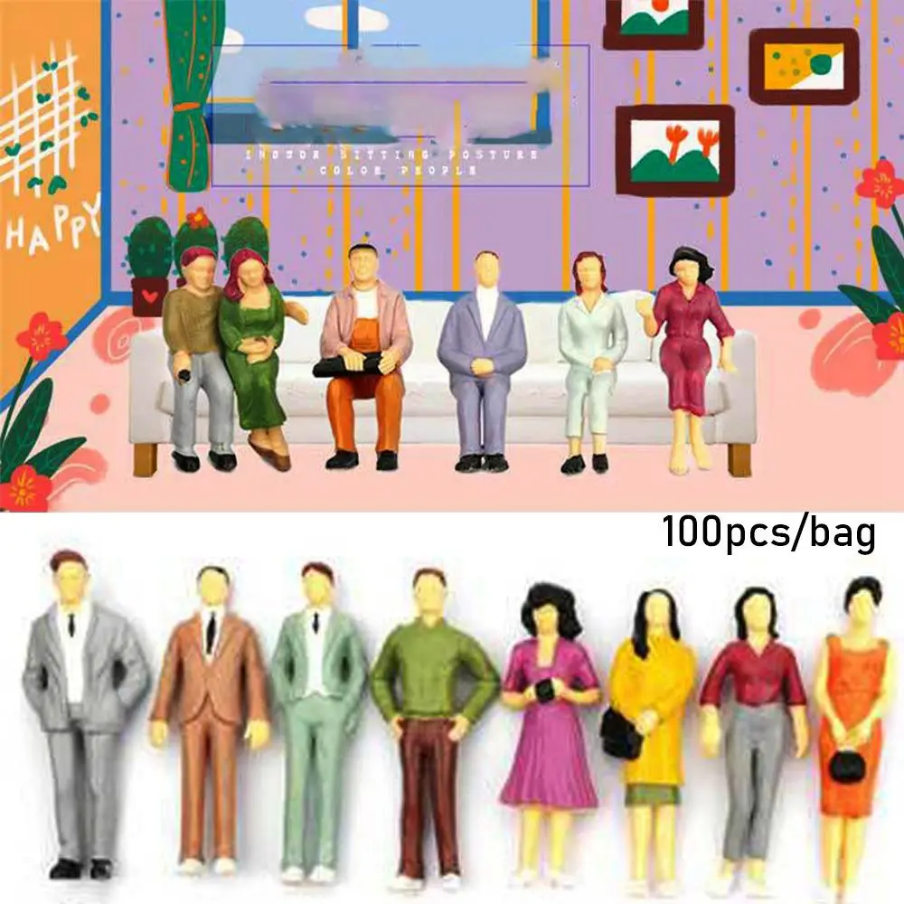 Hot Dollhouse Decorations 1:100/1:150/1:75/1:50 Scale Train Scenery DIY Character Model Building Passengers People Figures