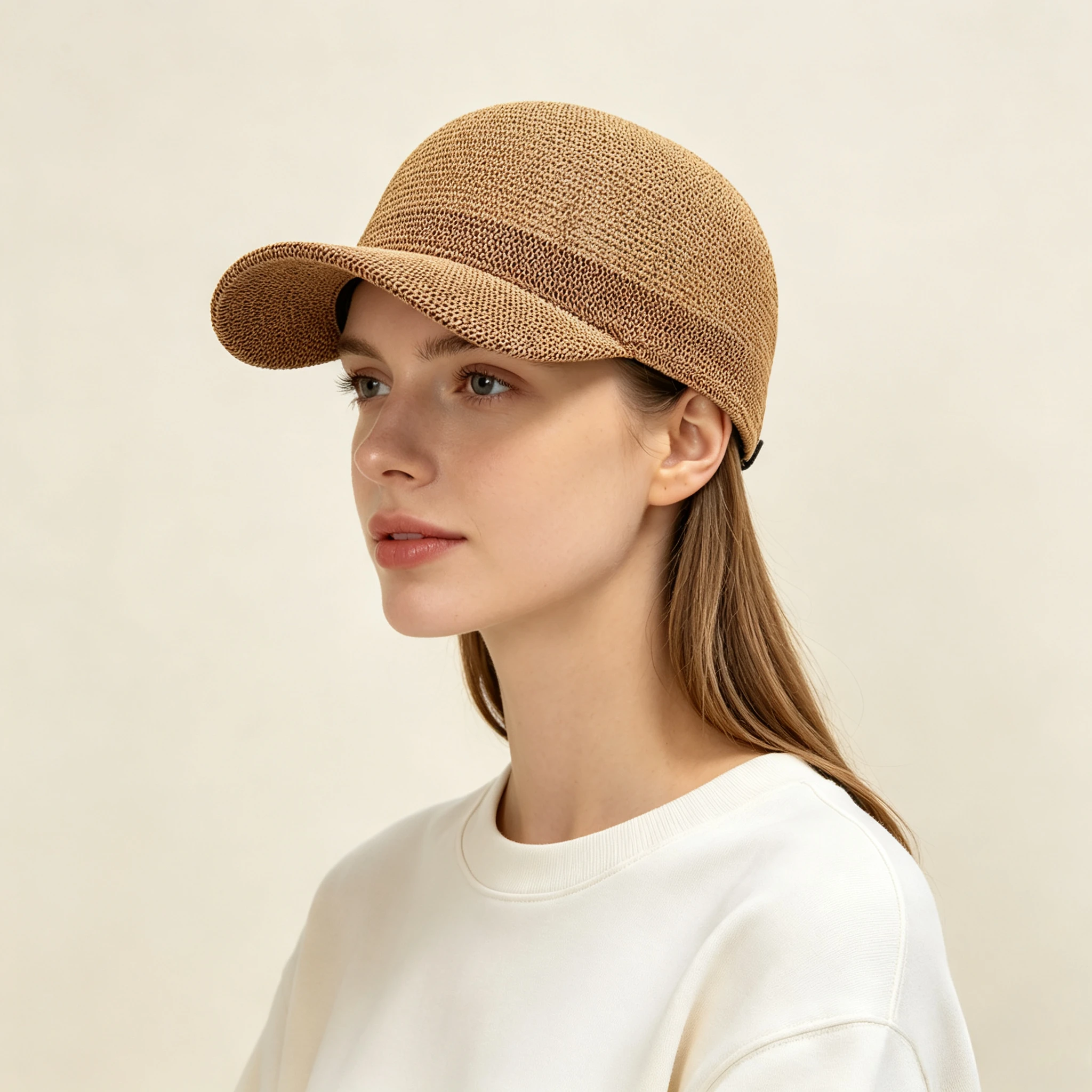 Literarischer Sonnenhut aus festem Papierstroh, verstellbare, atmungsaktive Baseballkappe, UV-Schutz für Damen, Strand, Straße, passende Outfits – Detail 2