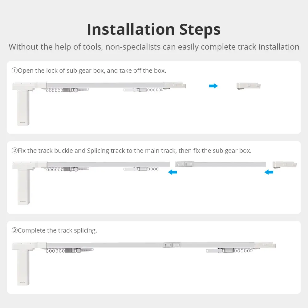 Quickly Install Smart Curtain Track Tuya Zigbee Motorized Curtain Track Smart Electric Motor Alexa Google Home Control