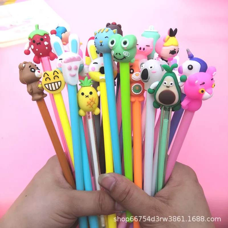 50pcs Manufacturer Japan and South Korea creative cartoon pen lovely black neutral pen set office stationery student set pen