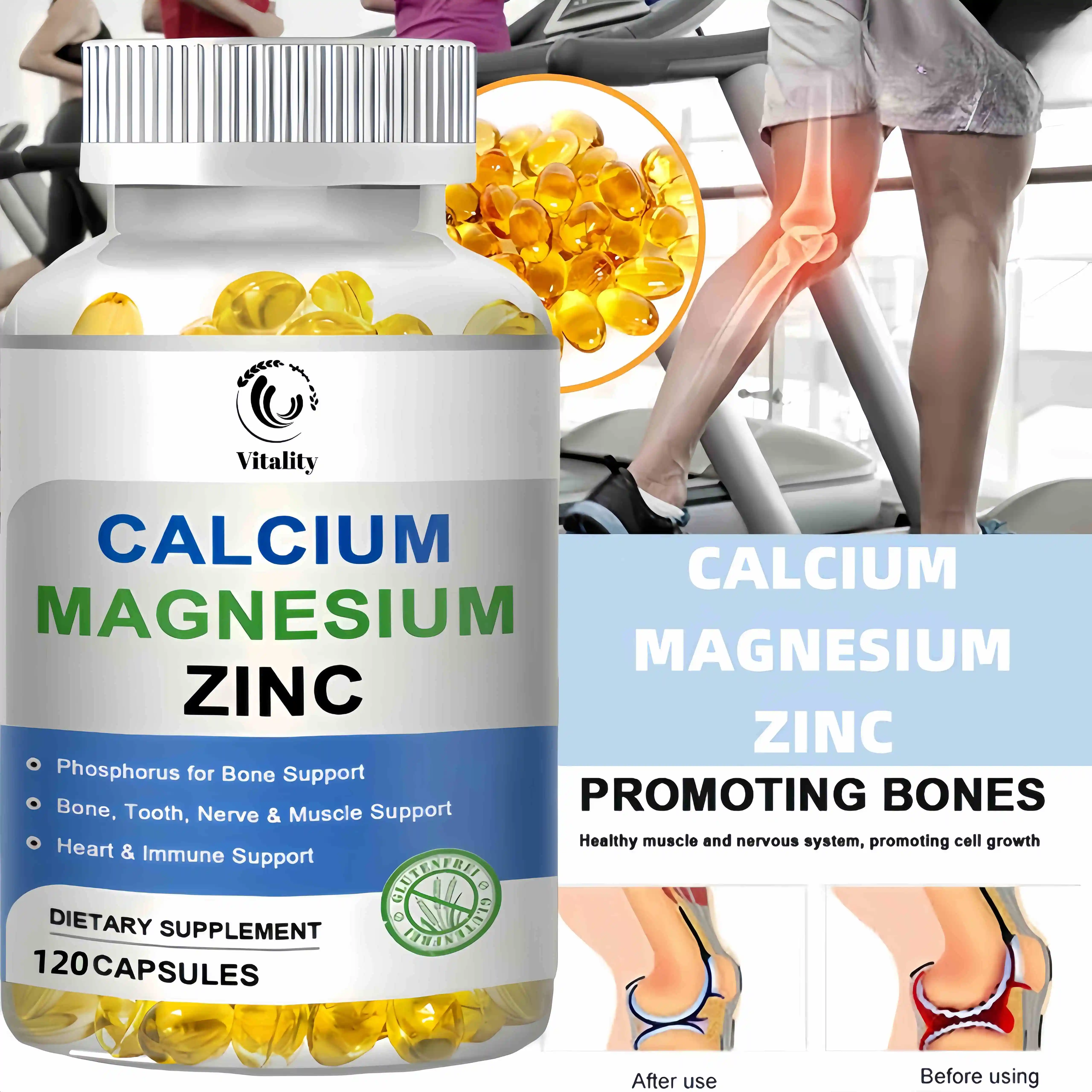 Calcium Magnesium&Zinc Capsule Vitamin D3 Bones&Teeth Daily Easily Absorbed Minerals Supplement Dietary Fitness