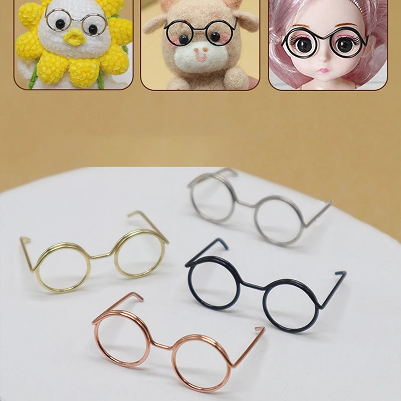 DIY Doll Dressing Accessories High Quality 20cm EXO Dolls Glasses 3 Color Round Frame Lensless Eyewear Toy Miniature Eyeglasses