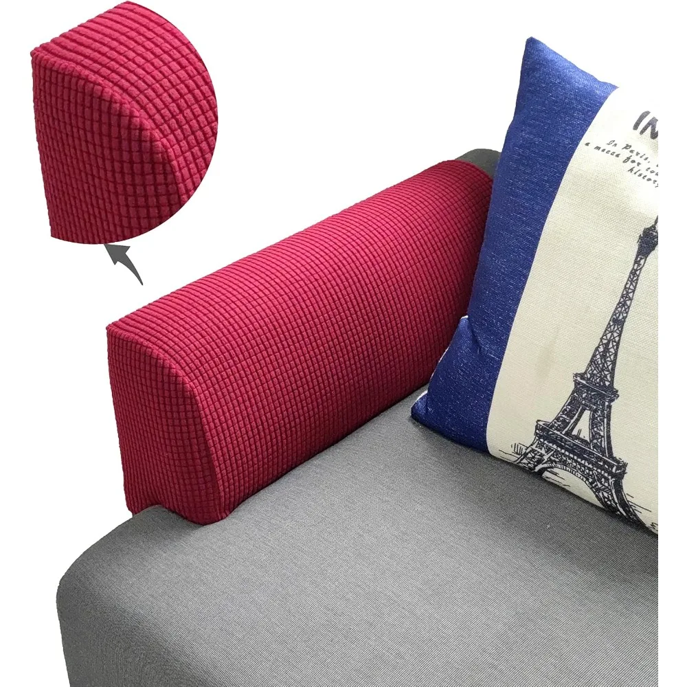 For Armchair Armrest Protector 2pcs/set of Wool Premium Armrest Gloves Stretch Chair Sofa Armrest Protector Stretch Fit Burgundy