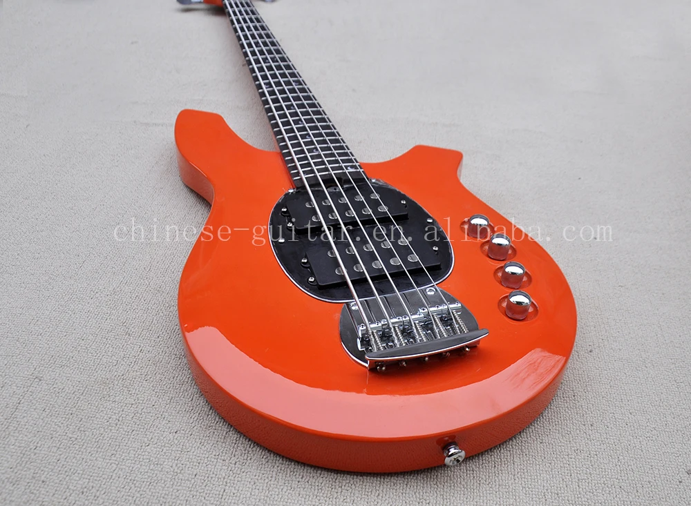 Flyoung 5 Strings Electric Bass Guitar Musical instruments Rosewood Fretboard Orange Color