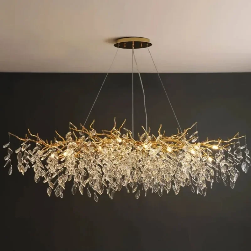 Luxury Modern Ceiling Chandeliers Interior Decoration Villa Dining Living Room Crystal Pendant Lamp Home LED Lighting Fixtures