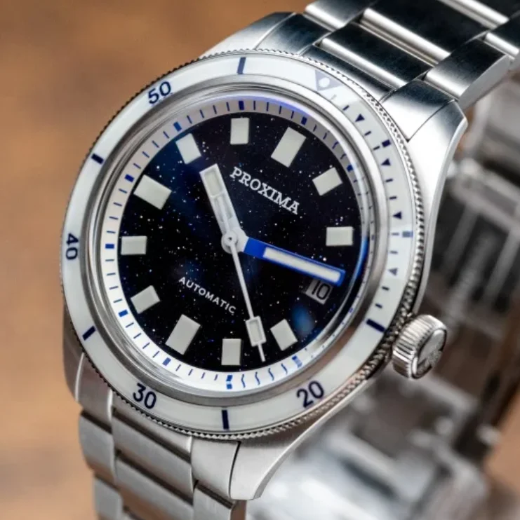 Proxima Men Automatic Watch Sport 39MM Mechanical Wristwatch Dive 30Bar Waterproof Luminous Ceramic Bezel Sapphire Mirror PT5000