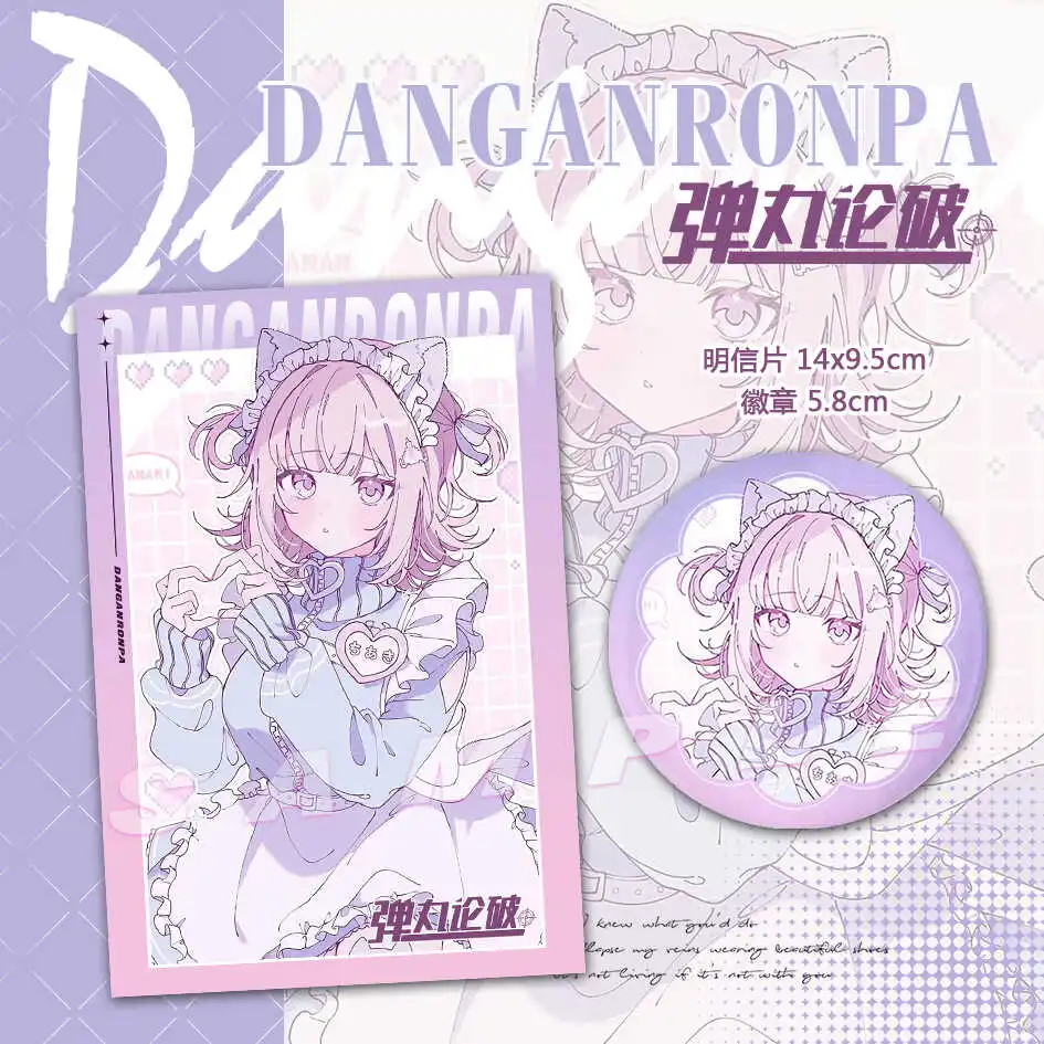 

2025 New Anime Danganronpa Nanami ChiaKi Cosplay Anime Q version Badge Brooch Emblem Postcard Accessory Halloween Gift