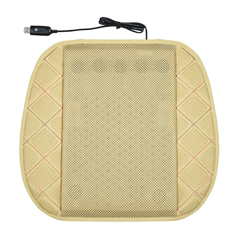 

USB Cooling Car Seat Cushion for Car 3 Level Regulation Breathable Ventilated for Summer Truck, Office Beige