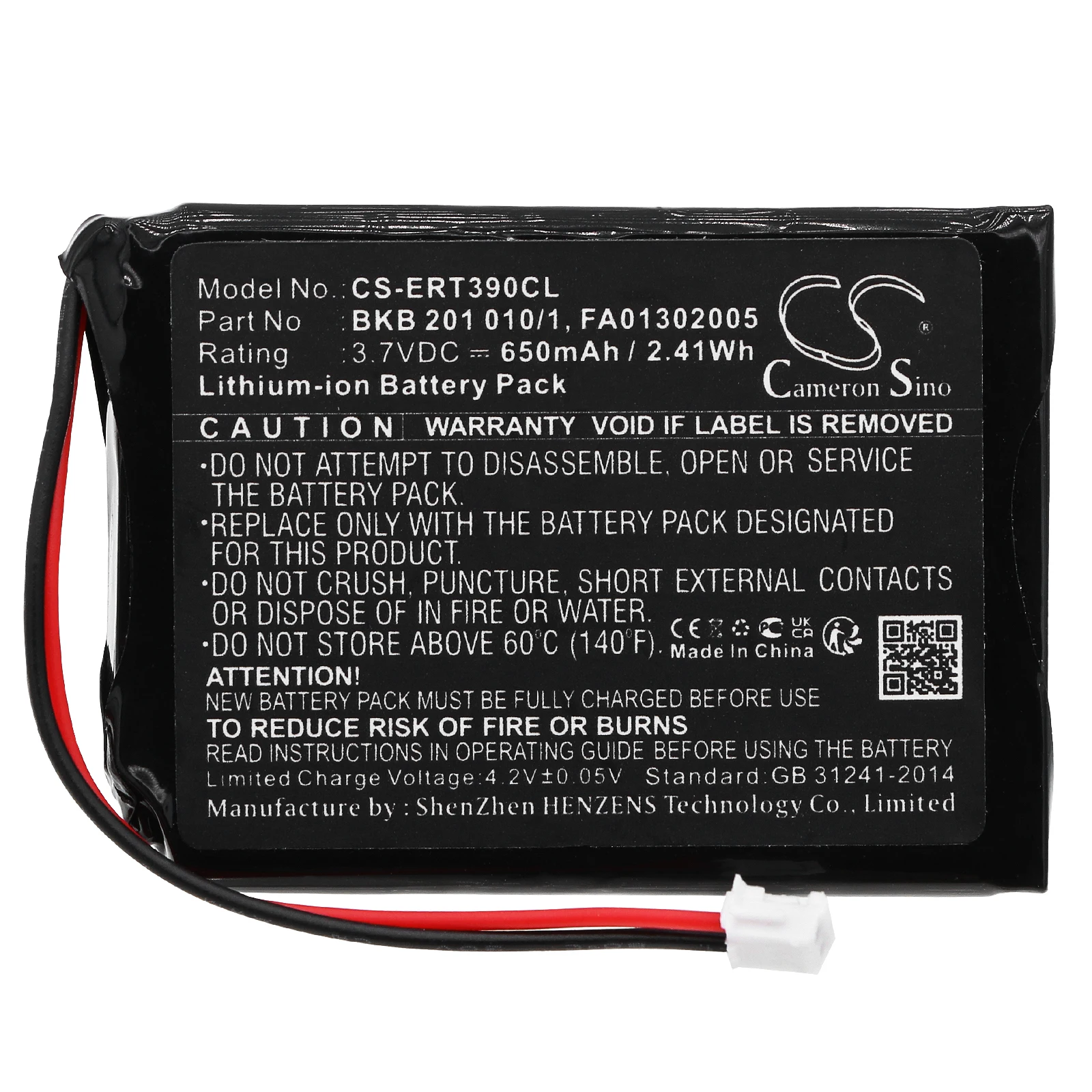 Batería de repuesto CS para Telstra, Aastra, Ericsson, Innovaphone, Mitel, Telekom, Swyx, Ascom, Avaya T hub PN: 650mAh / 2.41Wh